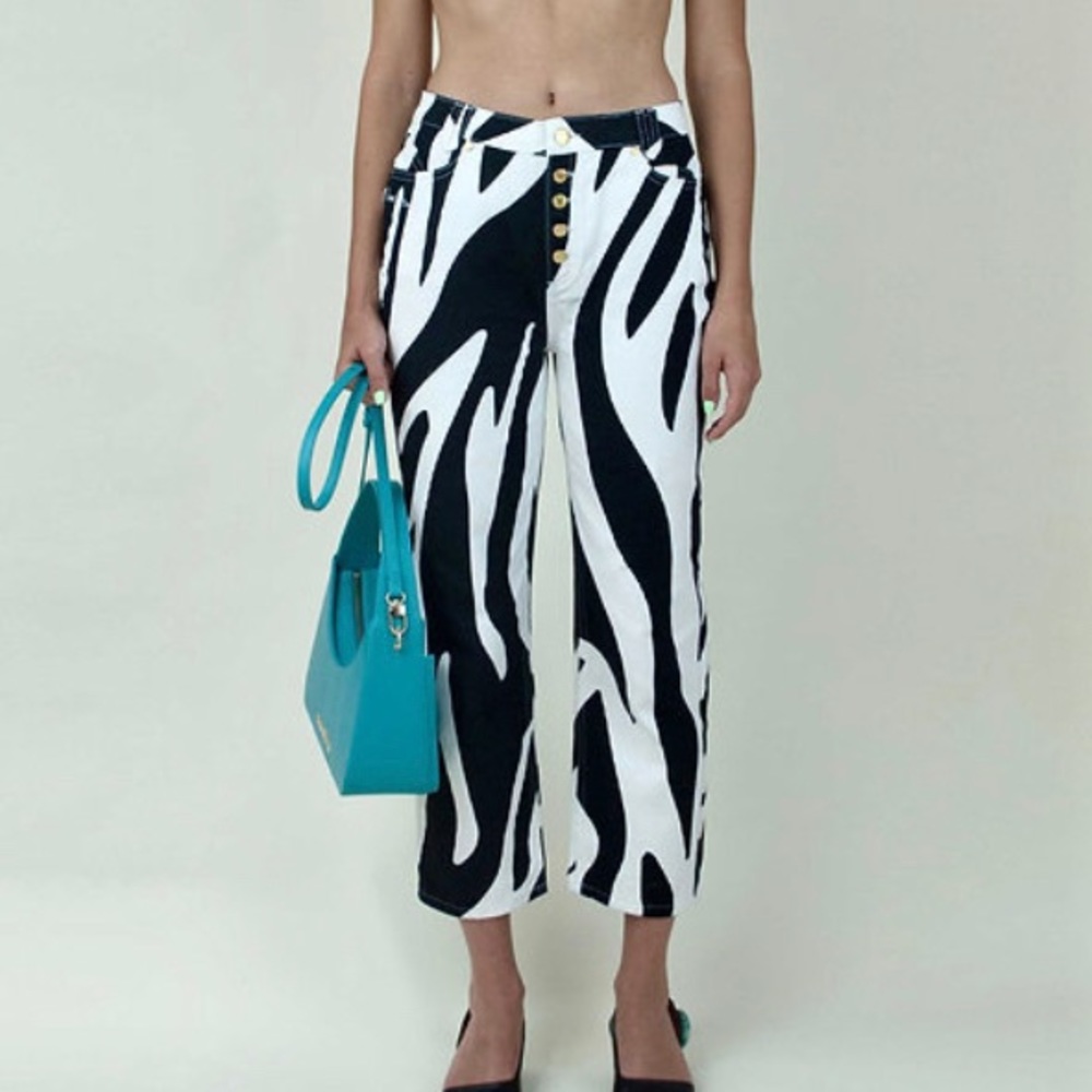 House of Sunny Black and White Denim Sz. 2